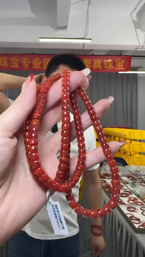 【闪购商品】南红玛瑙手串未镶嵌直切桶珠手串多圈约6mm+