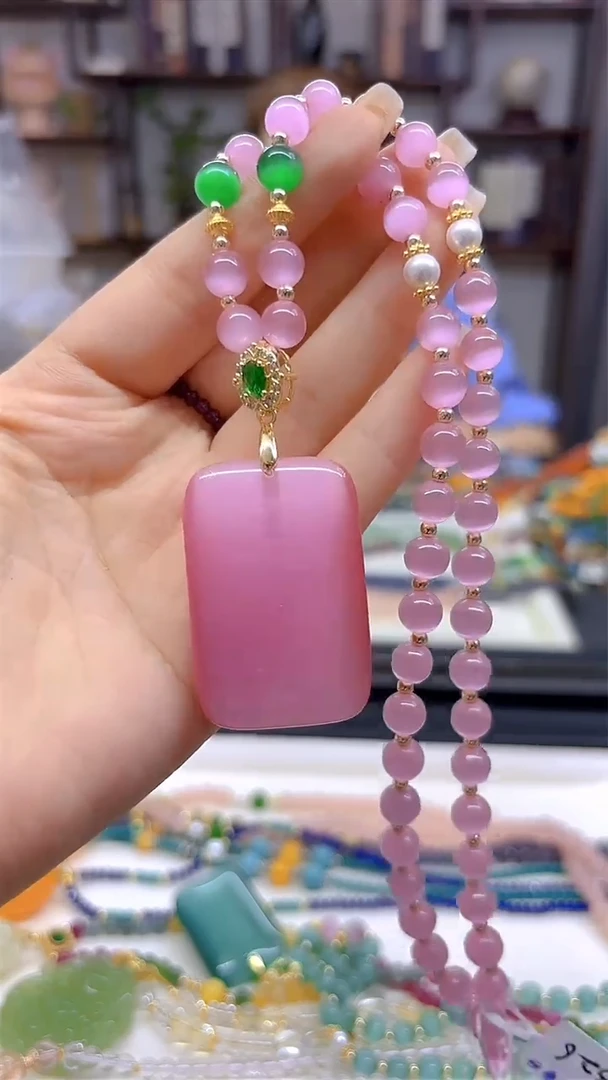 未镶嵌毛衣链碧玺猫眼DIY款M326