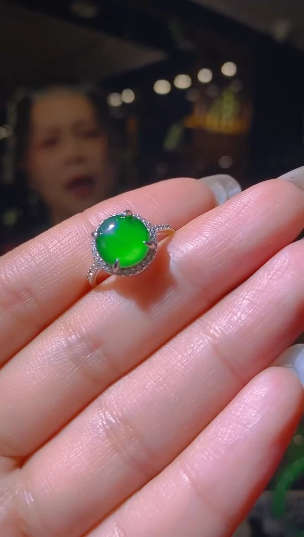 【闪购商品】翡翠戒指银S925镶嵌008