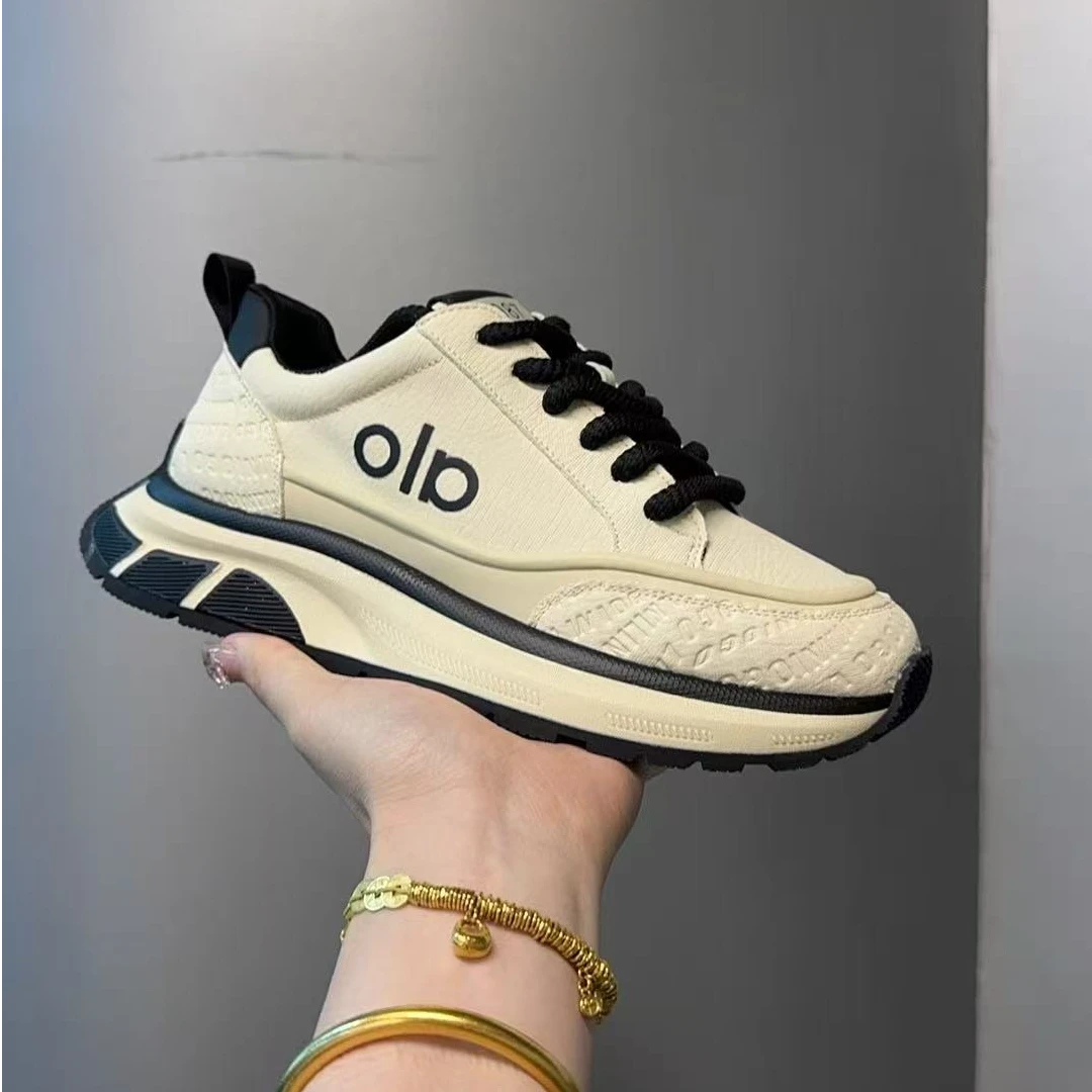 纯色春季低帮减震厚底新款休闲鞋透气潮鞋欧若智性风鞋子运动鞋