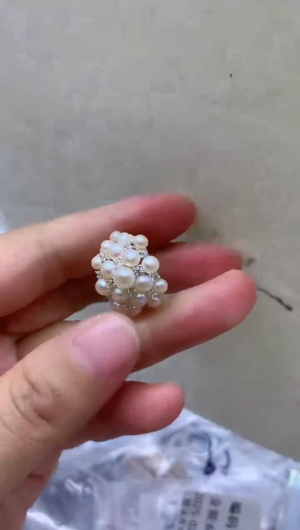 【闪购商品】淡水珍珠戒指银S925镶嵌淡水珍珠戒指