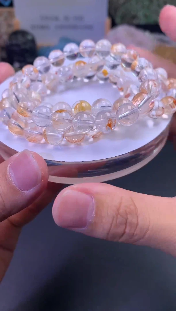 【闪购商品】水晶手链未镶嵌胶花手串9mm