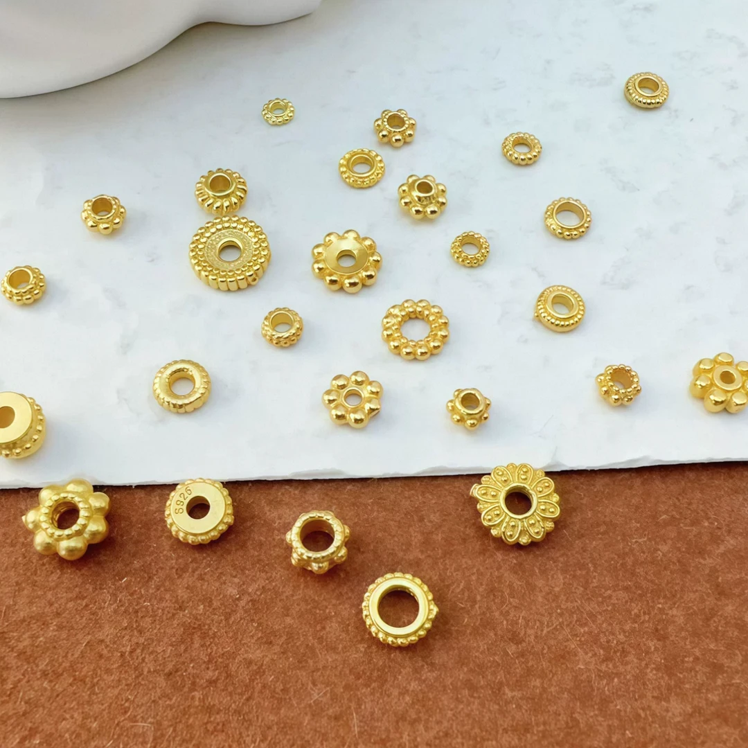 925银银制品 【痘痘】精工银镀金diy银饰配件集合2