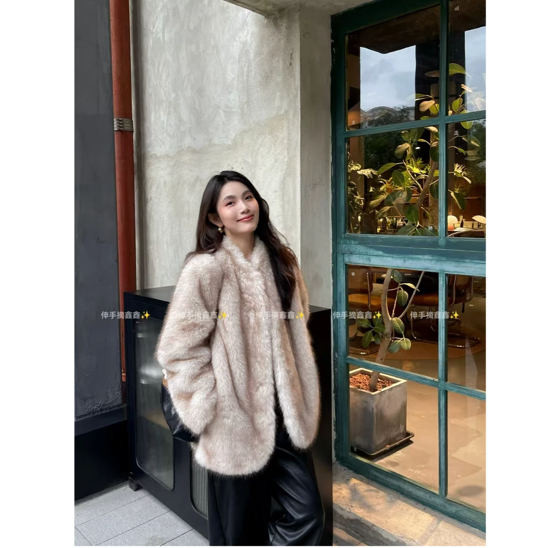 2025/MFE | 麦穗黄昏  宽松型短外套毛领轻奢宽松百搭气质女装