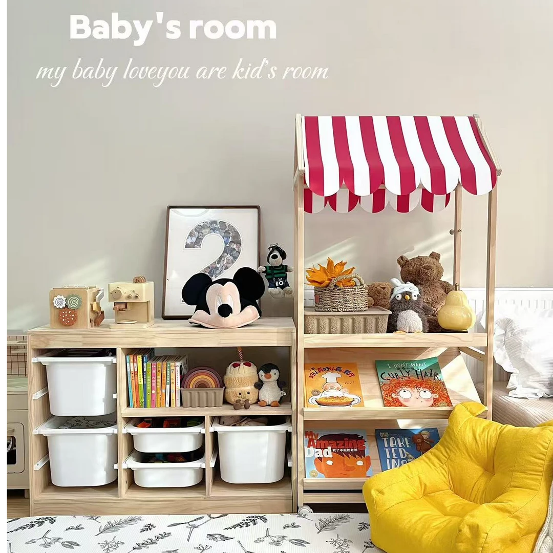 儿童过家家可移动小推车宝宝小卖铺毛绒玩偶玩具整理收纳架置物架