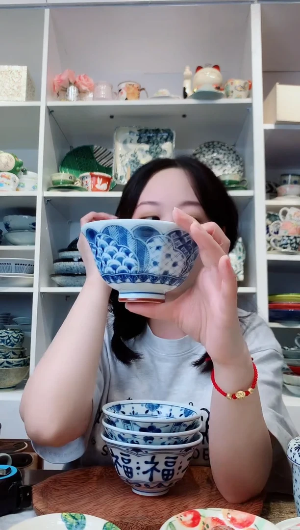 陶瓷蓝凛堂祥瑞米饭碗12.5cm