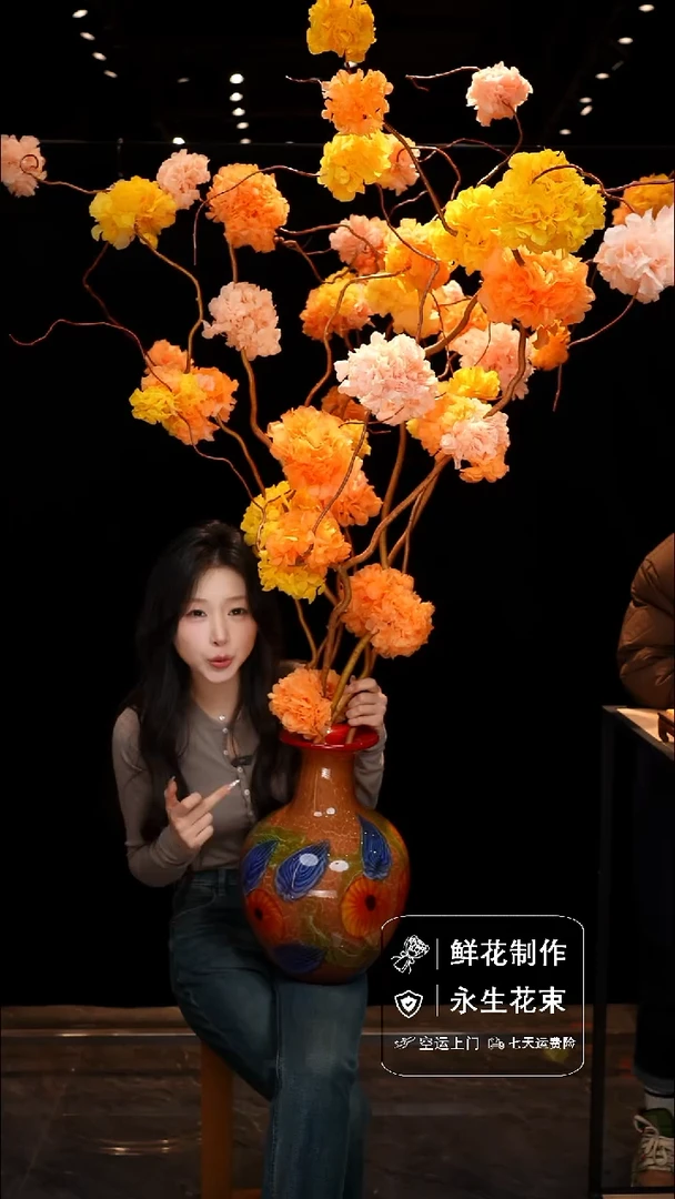 手工艺品琉璃手工花器花束空运包邮送货上门-以图片为准