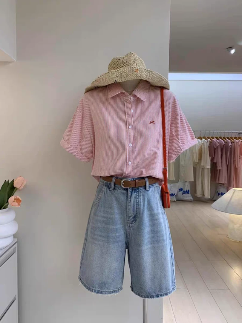 2025新款百搭条纹衬衫