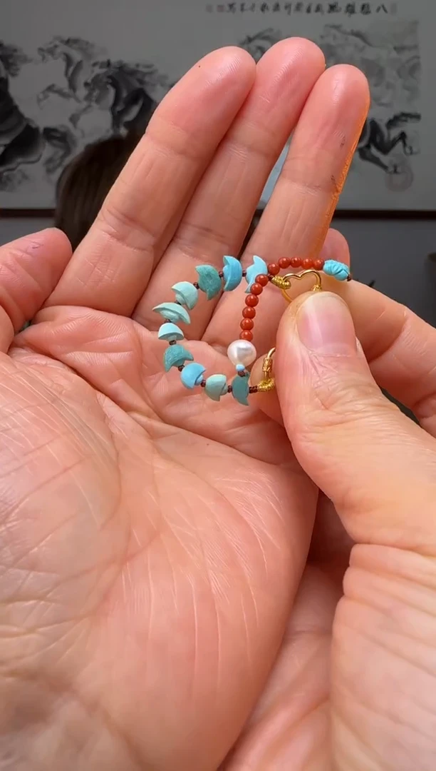 【闪购商品】绿松石挂饰银S925镶嵌时尚百搭A1712