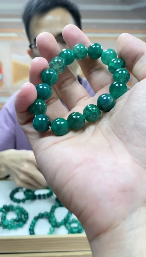 玛瑙/玉髓手串未镶嵌甘文草石卡12mm16颗 多样性发货其一