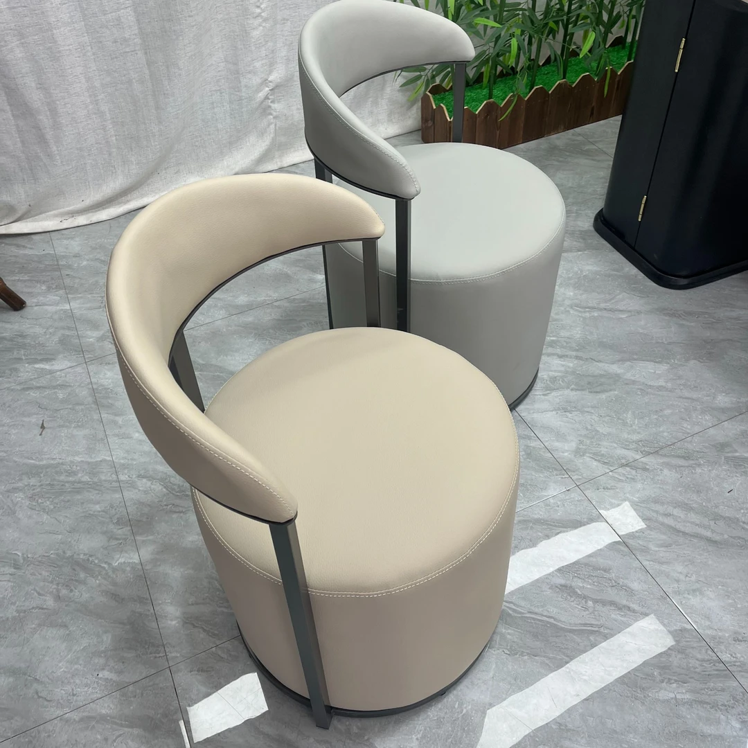 轻奢茶台坐凳月牙椅圆凳青花瓷圆凳