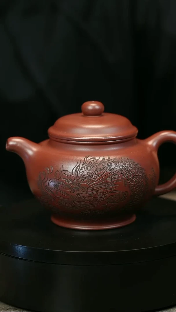 茶壶紫砂空**禅H1879华维龙血砂游龙掇只