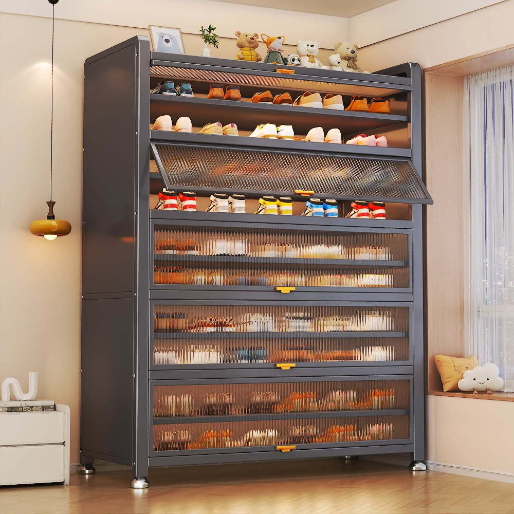 【送货入户】钢制鞋柜防尘鞋架入户家用玄关柜大容量储物柜金属鞋架