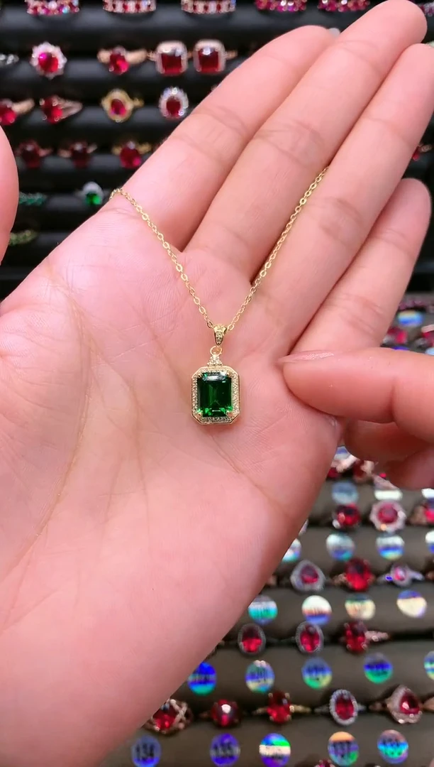 【闪购商品】透辉石吊坠银S925镶嵌79