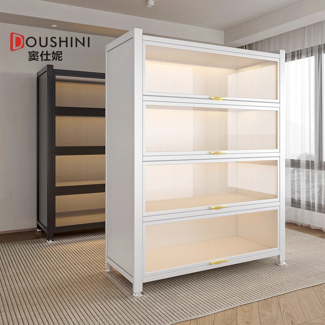 钢制阳台柜家用储物柜落地一体靠墙置物架多层收纳柜防水防晒柜子