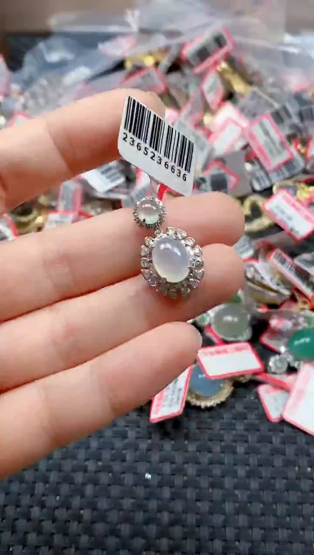 银S925镶嵌戒指翡翠天然A货缅甸翡翠