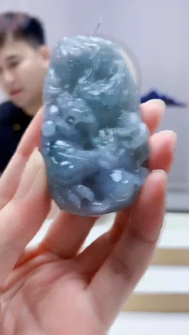 未镶嵌定制翡翠4868zm-毛货挂件龙牌39