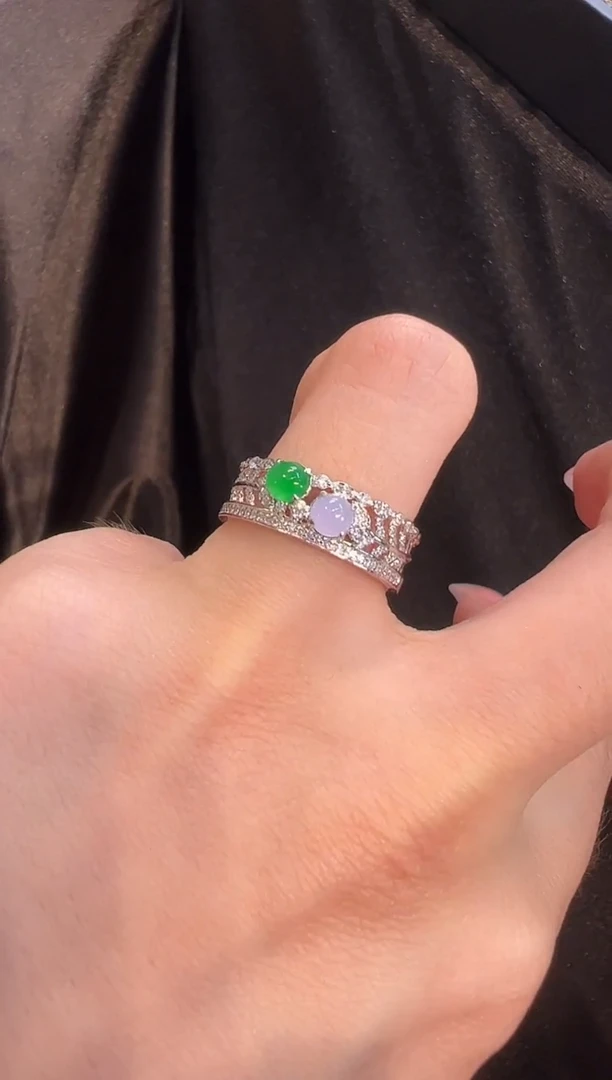 【闪购商品】翡翠戒指18K金镶嵌戒指