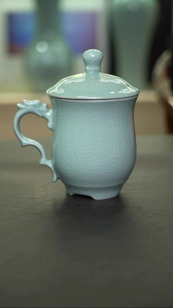 杯子瓷粉青办公杯微瑕