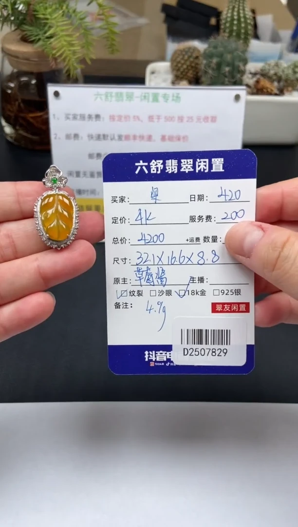 翡翠18K金镶嵌颈饰D2507829