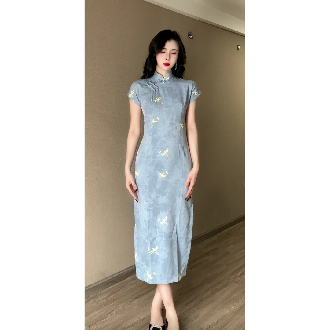 【蜻蛉】绫曦2025春夏新款优雅少女日常显瘦旗袍裙