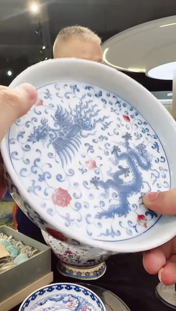 摆件JDZ313青花龙凤壶承