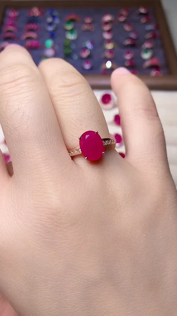 【闪购商品】红宝石戒指银S925镶嵌0000