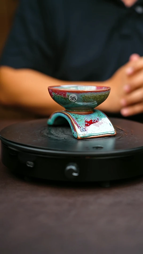 35#原矿钧瓷炉钧釉茶漏