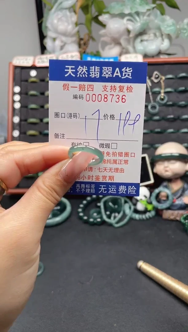 未镶嵌戒指翡翠17*8736