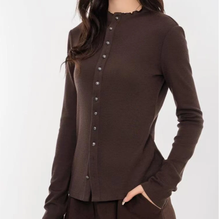 【商场同款】长袖针织衫新款百搭修身显瘦气质长袖开衫毛衣5301016