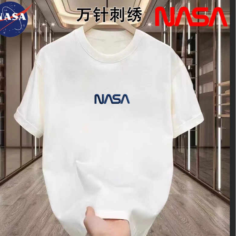 【万针刺绣】NASA联名夏季短袖T恤时尚男女同款中标藏青