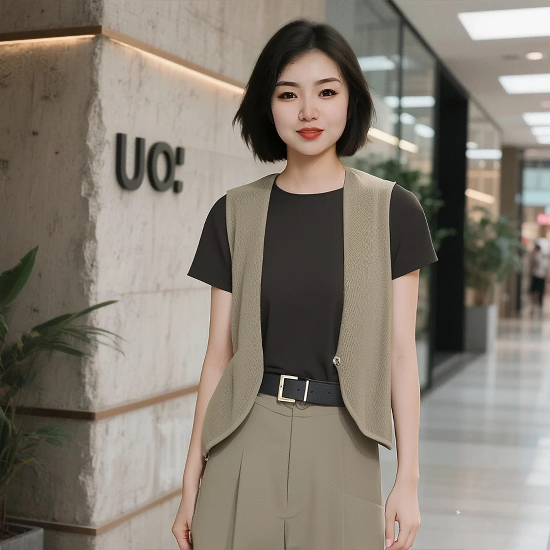 2025早秋气质无袖针织马甲女士时尚显瘦遮肉开衫薄款纯色背心