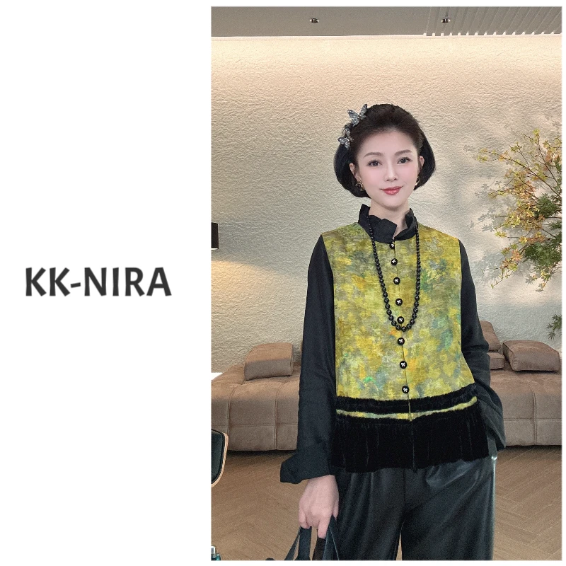 KK-NIRA 新中式国风提花加厚款马夹