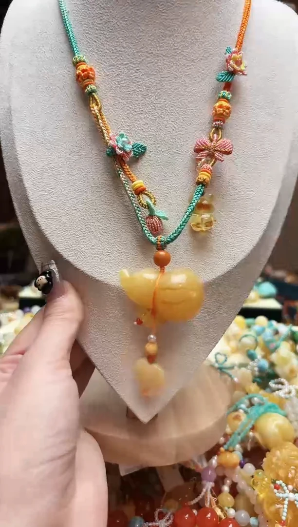 【闪购商品】琥珀颈饰未镶嵌2.2手工编织商品32