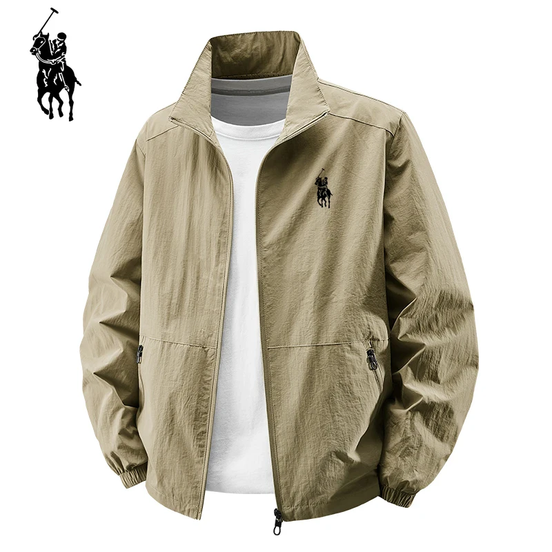 保罗艾布纳春季男士夹克休闲宽松立领大码防风防水时尚潮流外套