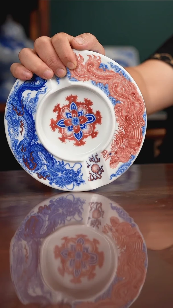 自成堂柴窑青花釉里红