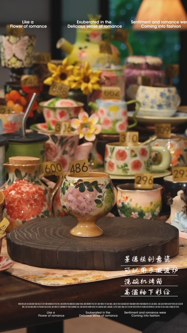 陶瓷486景德镇高温釉下彩手工手绘款式