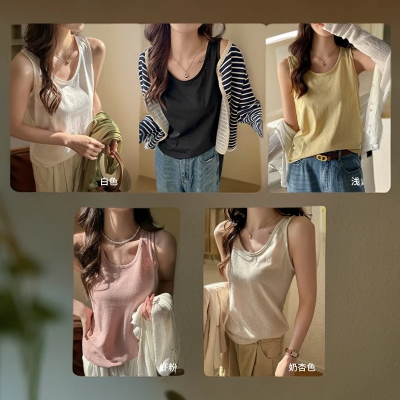 慵懒风上衣春夏季小背心薄款无袖吊带2025女严选慵懒风打底遮副乳