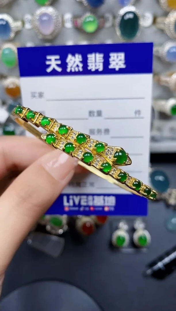 翡翠戒指银S925镶嵌0093