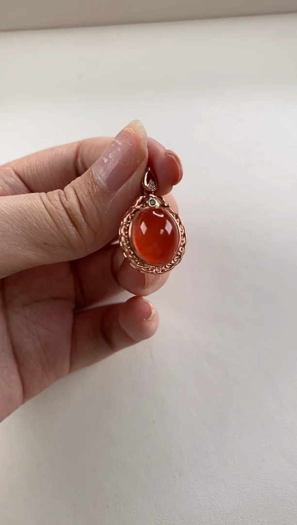 吊坠(不含链)银S925镶嵌南红玛瑙南红吊坠多样性发一件