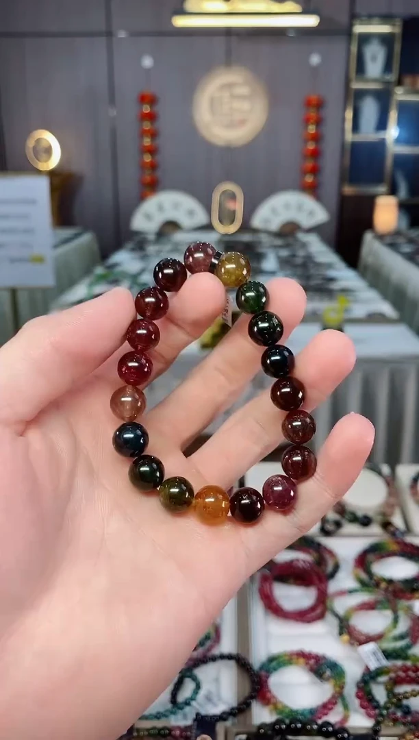 未镶嵌收藏级老矿碧玺单圈手串10mm+碧玺xion多样性发一条