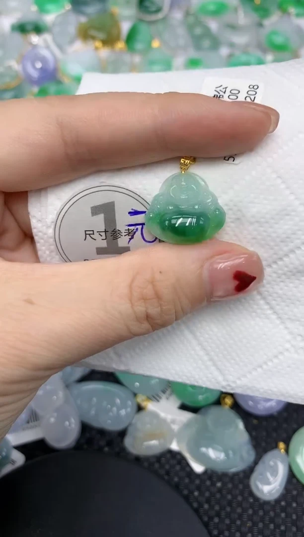 翡翠18K金镶嵌颈饰11111111