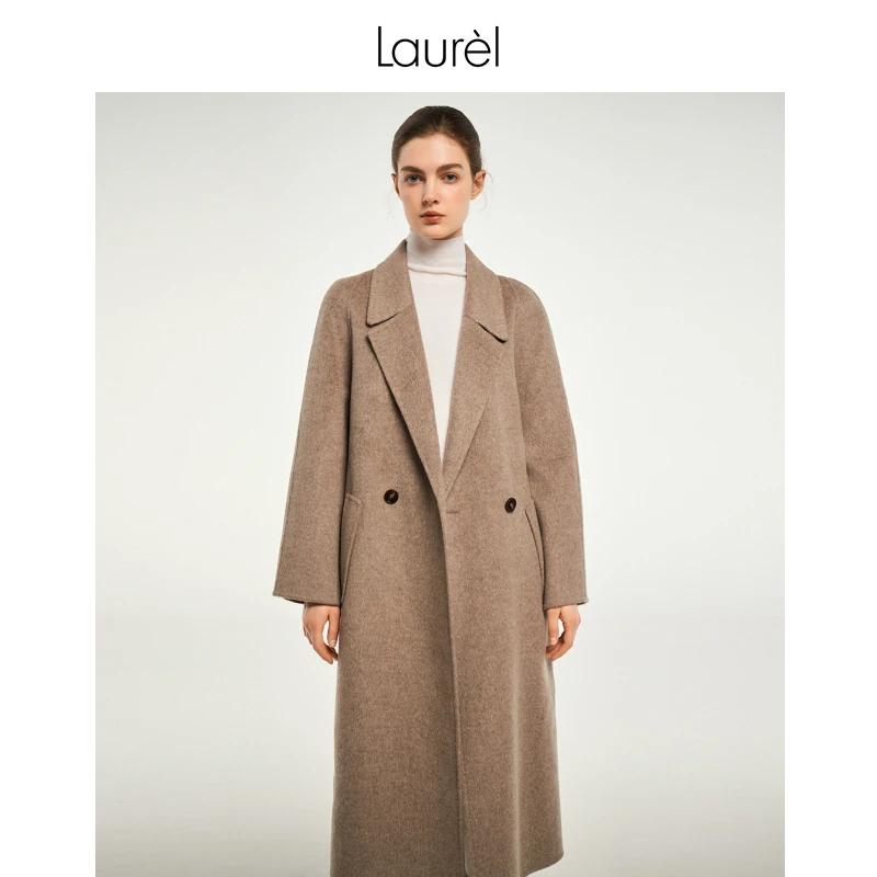 【粉丝专享】Laurel劳芮新款羊驼中长毛呢外套大衣女LWD343D01100