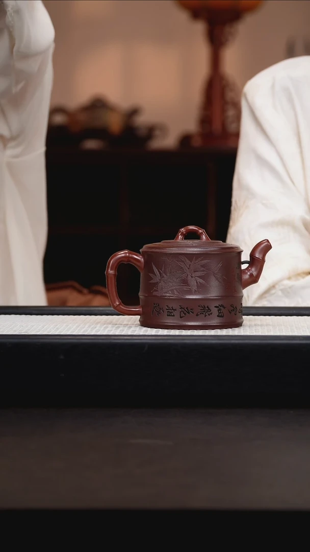 茶壶紫砂TMG22竹段特拼紫泥300CC