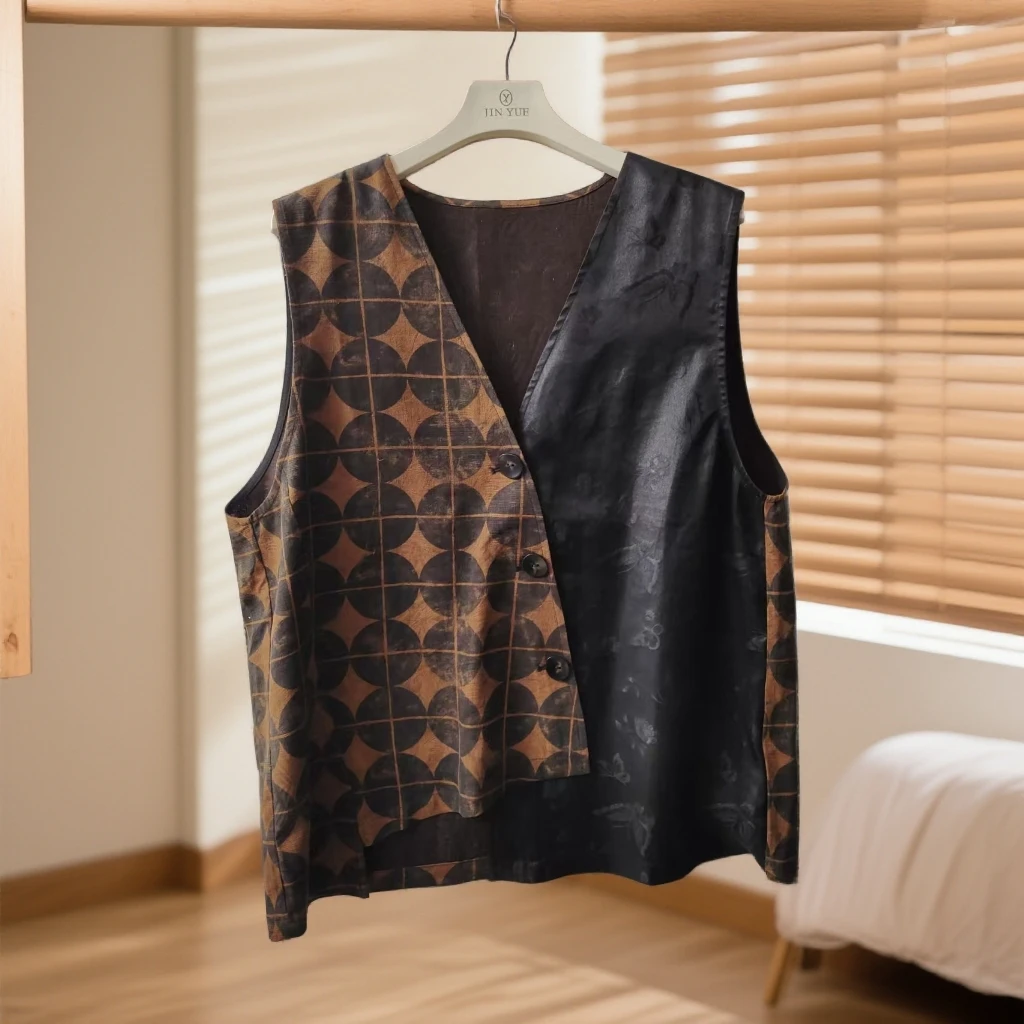 香云纱春季新款时尚马甲套装