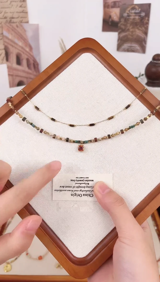 项链钛钢石英质玉2号