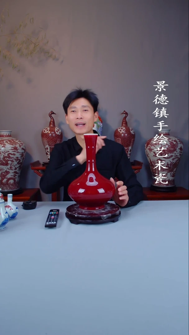 摆件陶景德镇手工手绘陶瓷摆件33