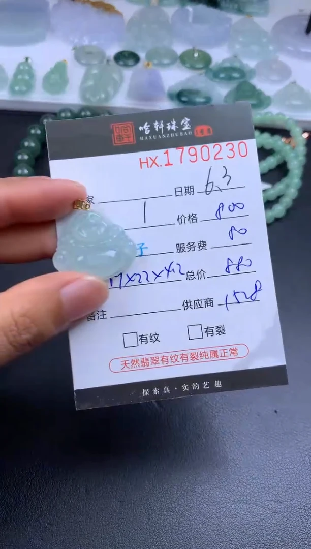 翡翠挂件未镶嵌哈轩 挂件1