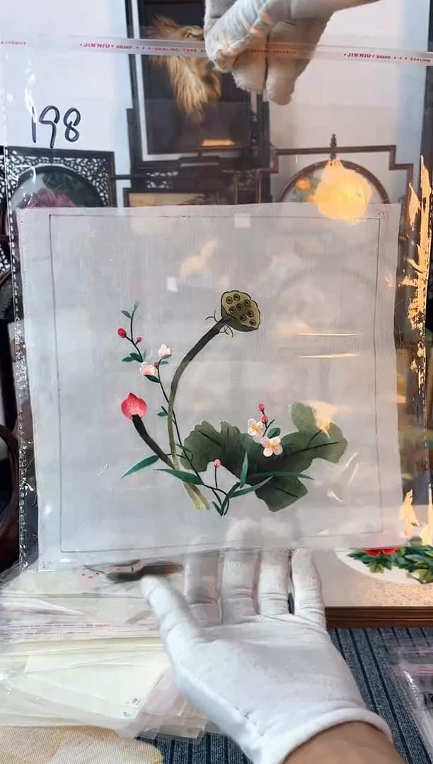 刺绣纯手工苏绣双面绣绣布198