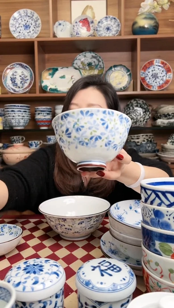 【闪购商品】瓷片小蓝芽12cm大平碗